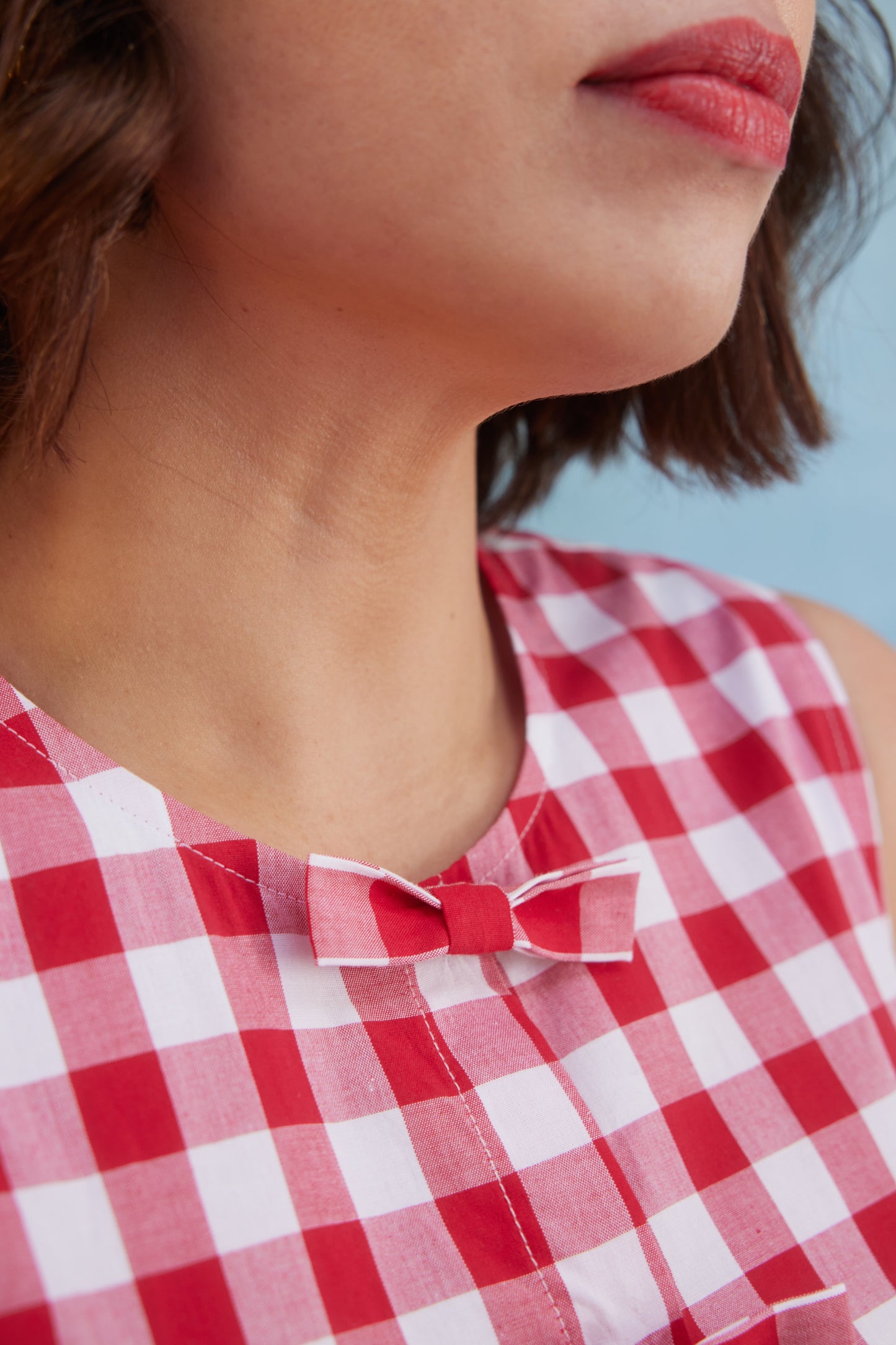 Rosalie 2-in-1 Red Gingham Maxi Dress and Top